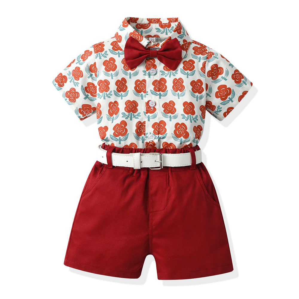 Wholesale Children's Cotton Short Sleeved Shirt Sets